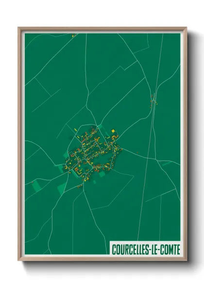 Une affiche de carte sur Courcelles-le-Comte