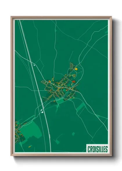 Une affiche de carte sur Croisilles