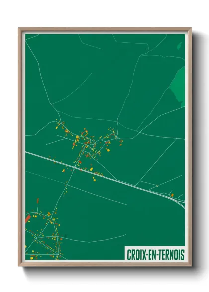 Une affiche de carte sur Croix-en-Ternois