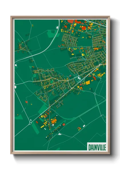Une affiche de carte sur Dainville
