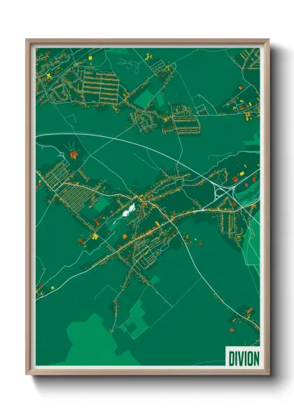 Une affiche de carte sur Divion