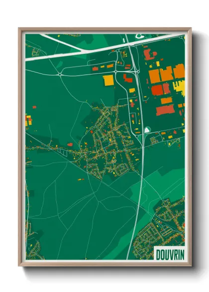 Une affiche de carte sur Douvrin