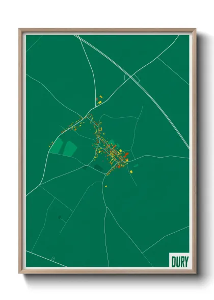 Une affiche de carte sur Dury