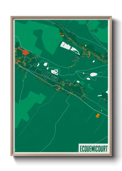Une affiche de carte sur Ecquemicourt