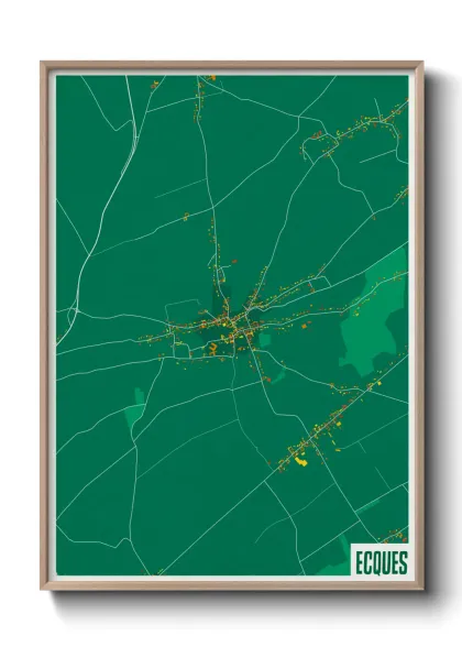 Une affiche de carte sur Ecques