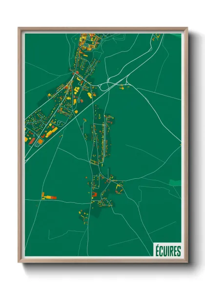 Une affiche de carte sur Écuires