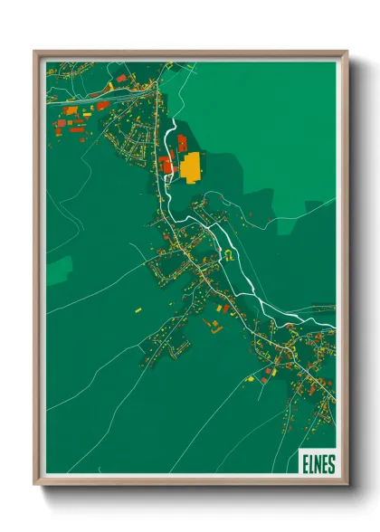 Une affiche de carte sur Elnes