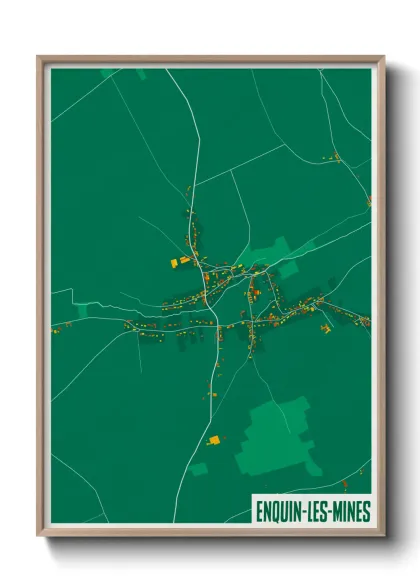Une affiche de carte sur Enquin-les-Mines