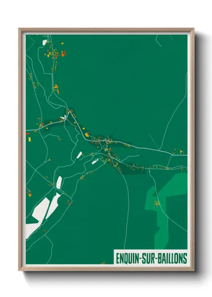 Une affiche de carte sur Enquin-sur-Baillons