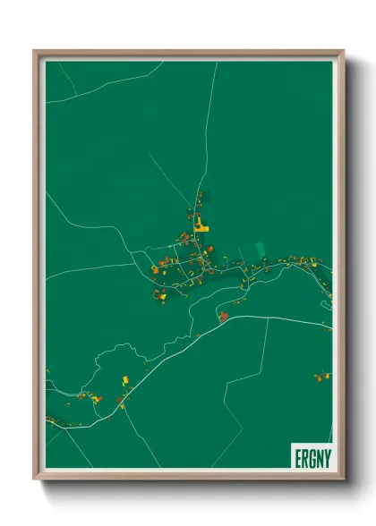 Une affiche de carte sur Ergny