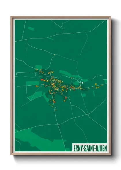 Une affiche de carte sur Erny-Saint-Julien