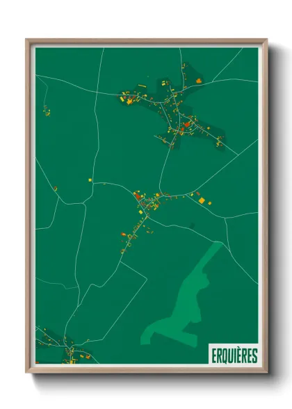 Une affiche de carte sur Erquières