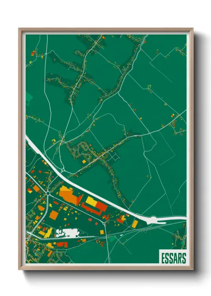 Une affiche de carte sur Essars