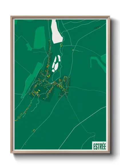 Une affiche de carte sur Estrée