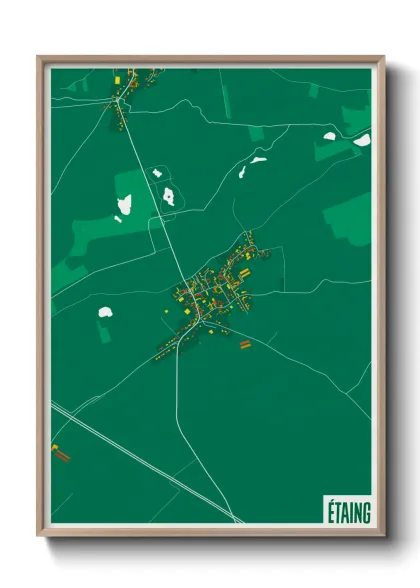 Une affiche de carte sur Étaing