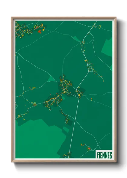 Une affiche de carte sur Fiennes