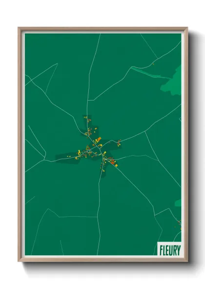 Une affiche de carte sur Fleury