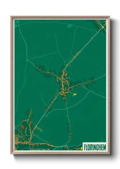 Une affiche de carte sur Floringhem