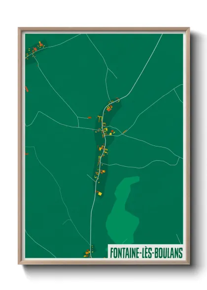 Une affiche de carte sur Fontaine-lès-Boulans