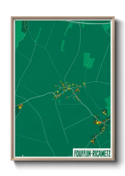 Une affiche de carte sur Foufflin-Ricametz