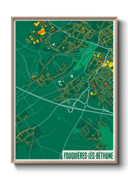 Une affiche de carte sur Fouquières-lès-Béthune