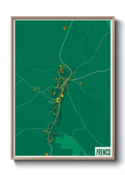 Une affiche de carte sur Frencq