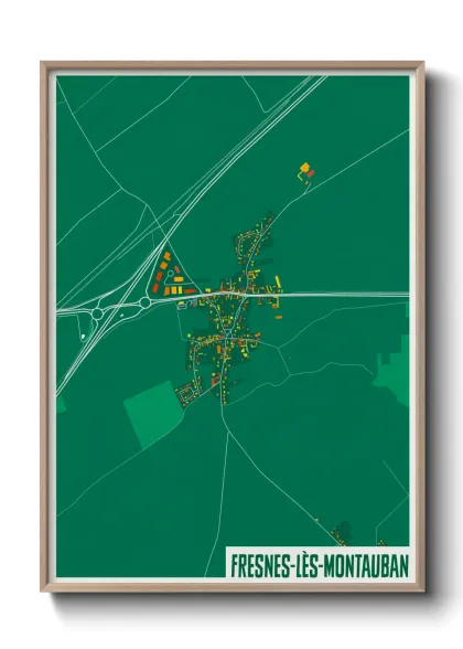 Une affiche de carte sur Fresnes-lès-Montauban