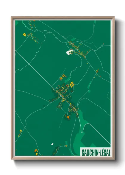 Une affiche de carte sur Gauchin-Légal