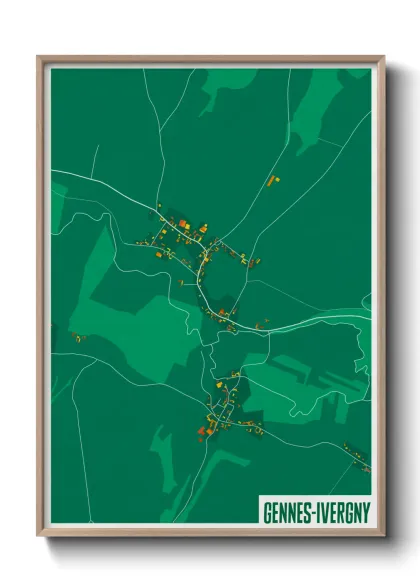 Une affiche de carte sur Gennes-Ivergny