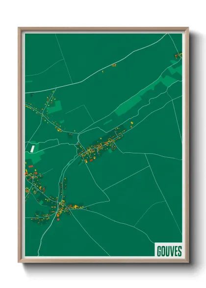Une affiche de carte sur Gouves