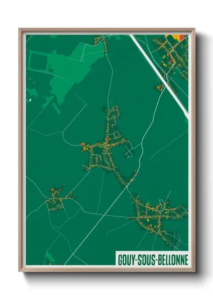 Une affiche de carte sur Gouy-sous-Bellonne