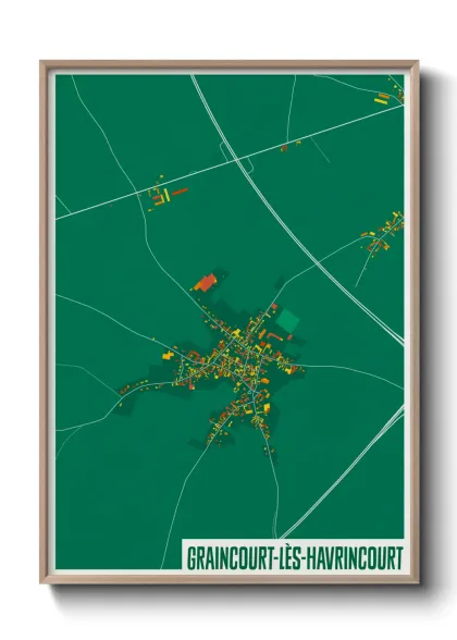 Une affiche de carte sur Graincourt-lès-Havrincourt