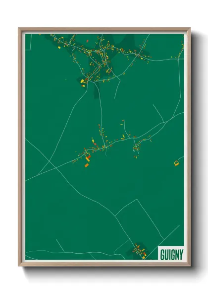 Une affiche de carte sur Guigny