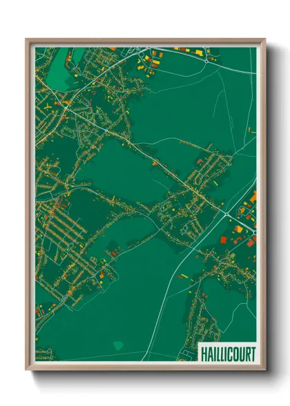 Une affiche de carte sur Haillicourt