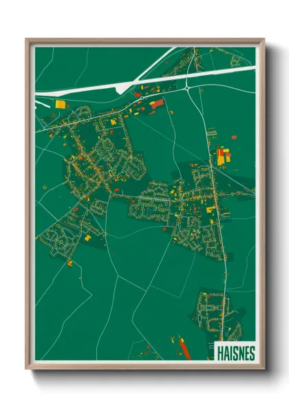 Une affiche de carte sur Haisnes