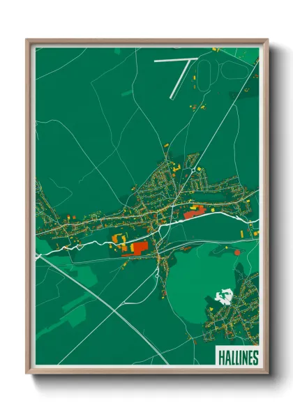 Une affiche de carte sur Hallines