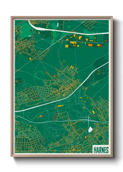 Une affiche de carte sur Harnes