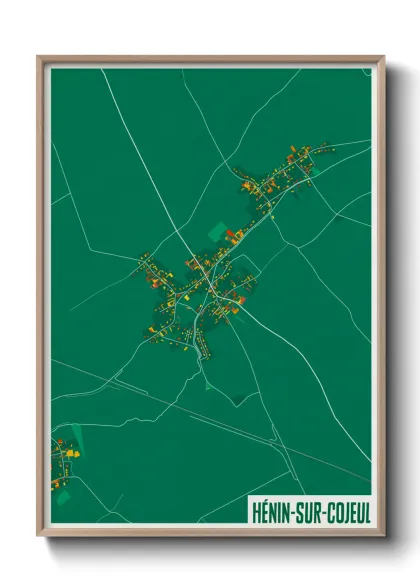 Une affiche de carte sur Hénin-sur-Cojeul