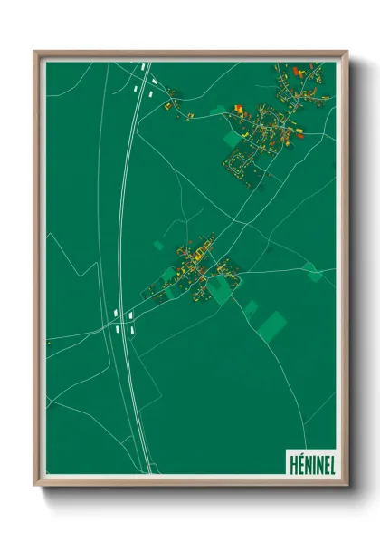 Une affiche de carte sur Héninel