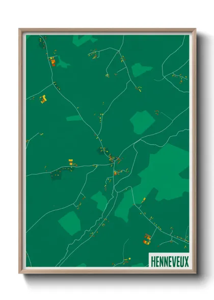 Une affiche de carte sur Henneveux