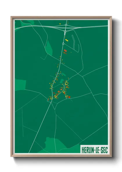 Une affiche de carte sur Herlin-le-Sec