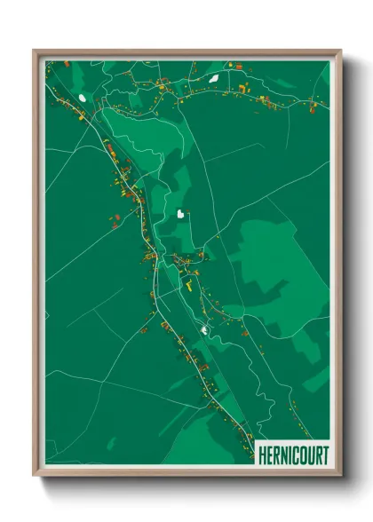 Une affiche de carte sur Hernicourt