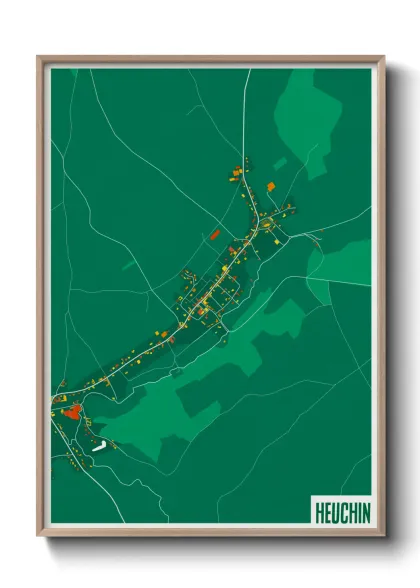 Une affiche de carte sur Heuchin