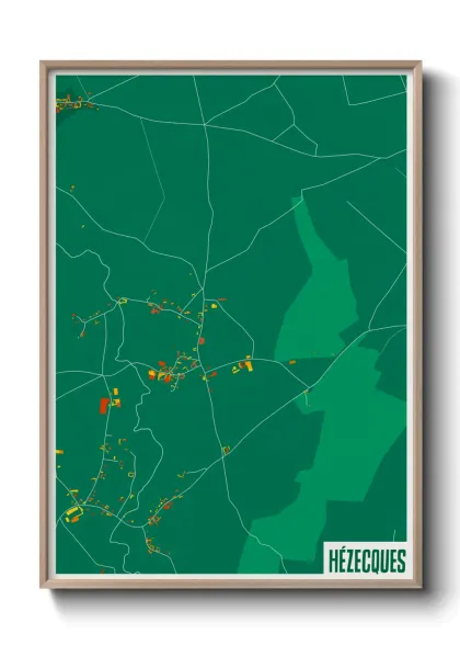 Une affiche de carte sur Hézecques