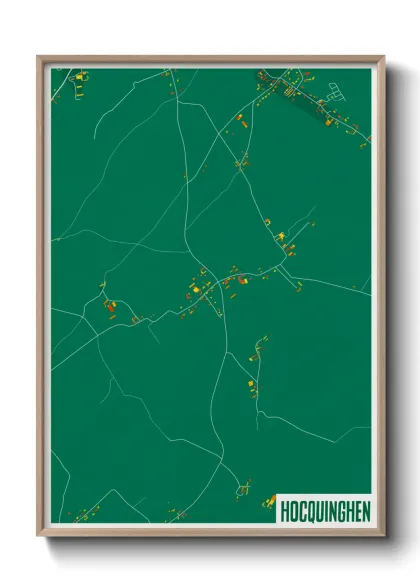 Une affiche de carte sur Hocquinghen