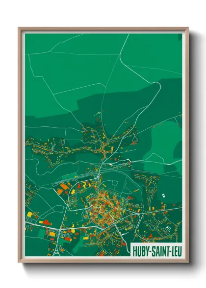 Une affiche de carte sur Huby-Saint-Leu