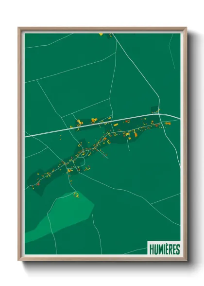 Une affiche de carte sur Humières