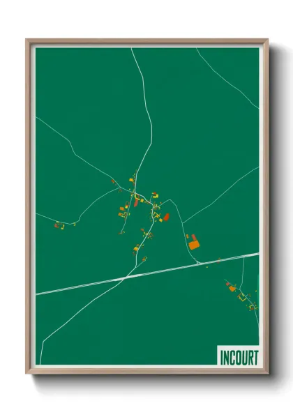 Une affiche de carte sur Incourt