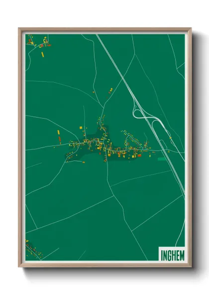 Une affiche de carte sur Inghem