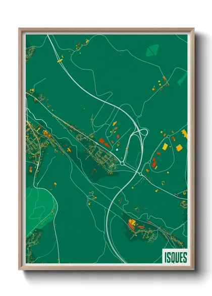 Une affiche de carte sur Isques